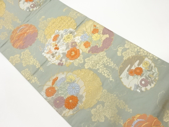 JAPANESE FUKURO OBI / KARA-ORI / WOVEN FLOWERS